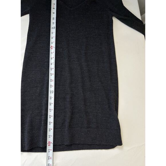 All Saints Neri V Neck Sweater Dress Sz SM Gray Wool Cold Shoulder Long Sleeve - Picture 7 of 7